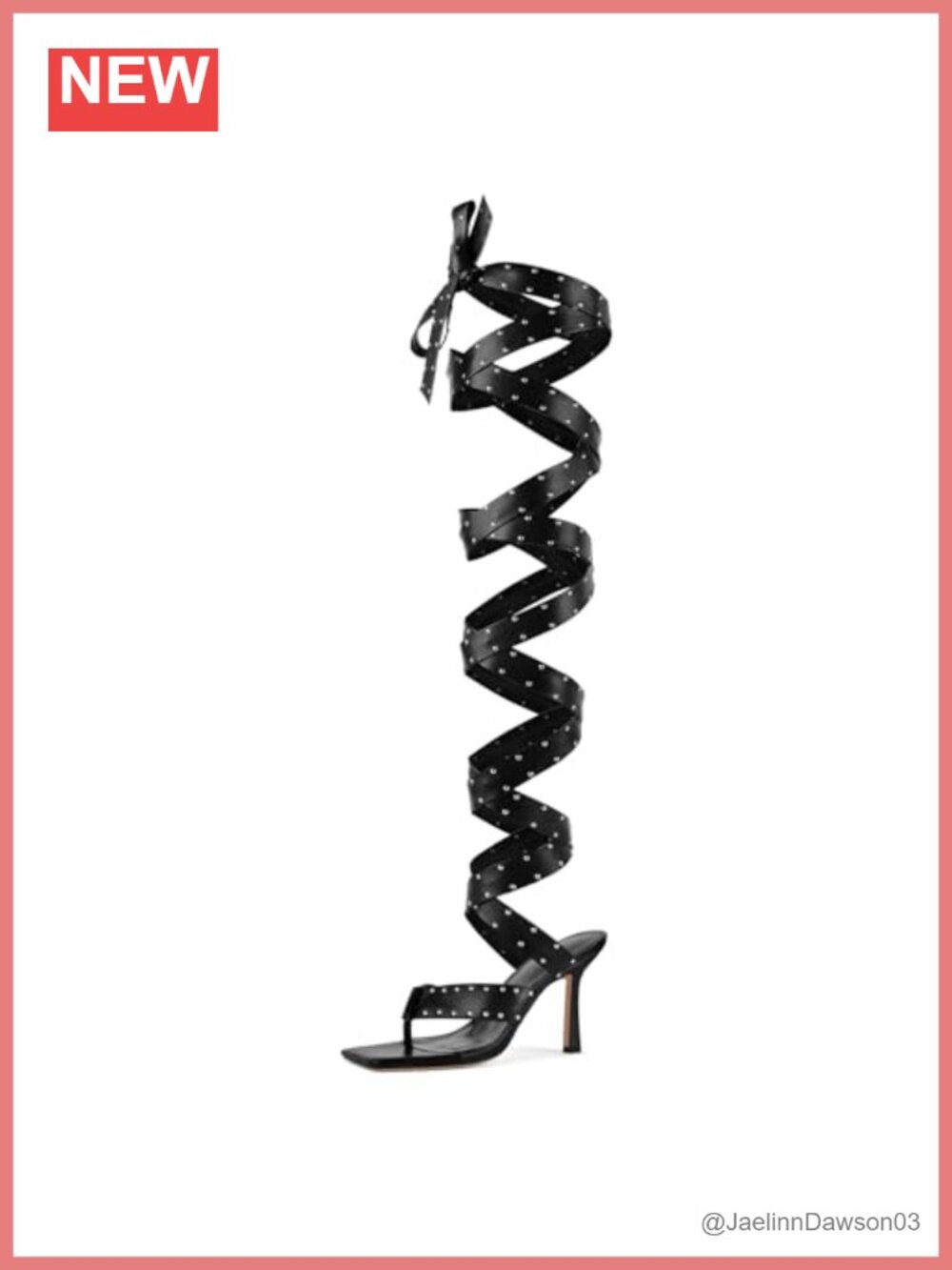 Thigh High Wrap Stiletto Heels Studded Lace Up Strappy Sandals Faux Leather